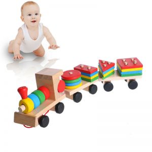צעצוע רכבת מעץ - לתינוק